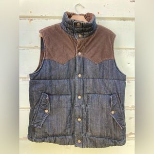 Men’s Levi Strauss Reversible Denim Brown Corduroy Vest size L